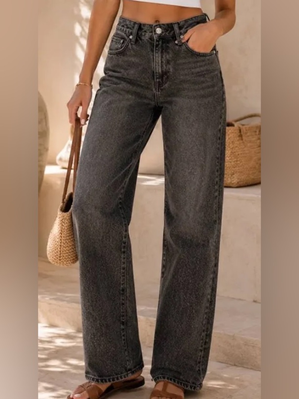 Denim Forum Women's charcoal grey Straight-leg Jeans (28L)